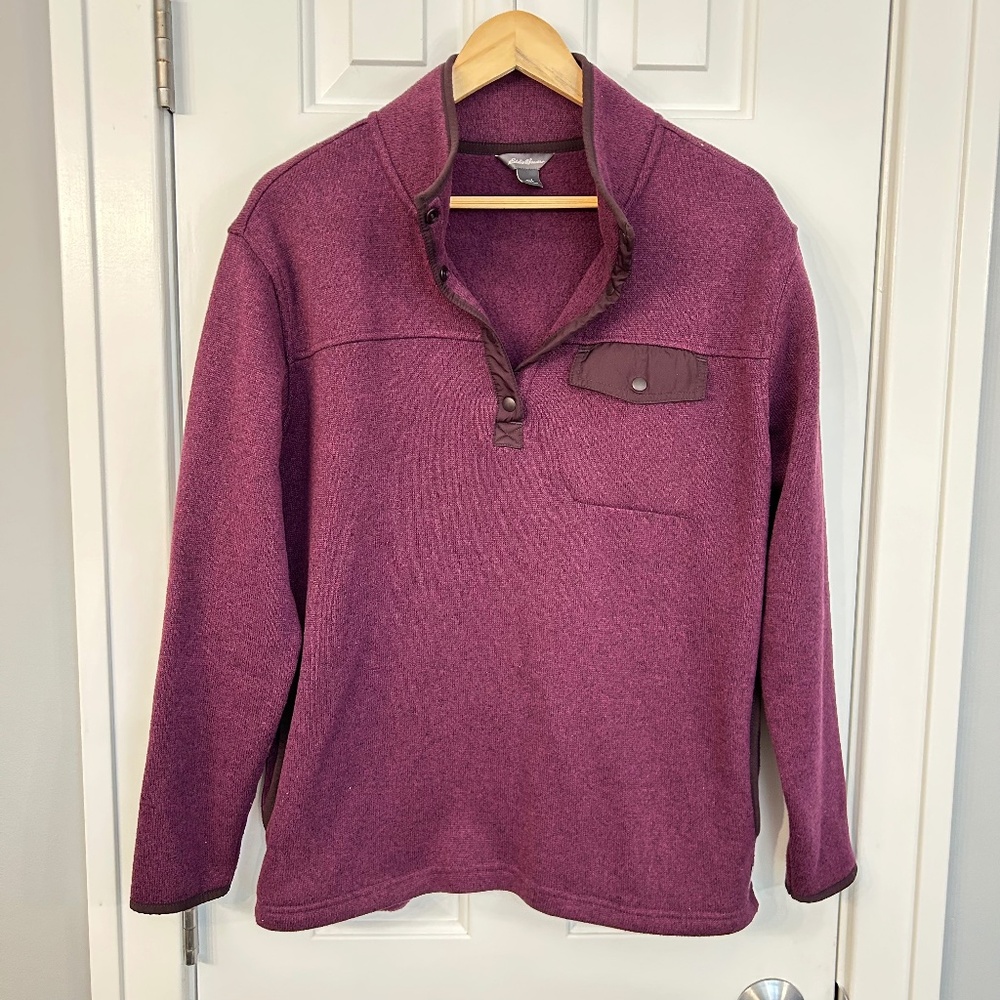 Eddie Bauer purple fleece, size large